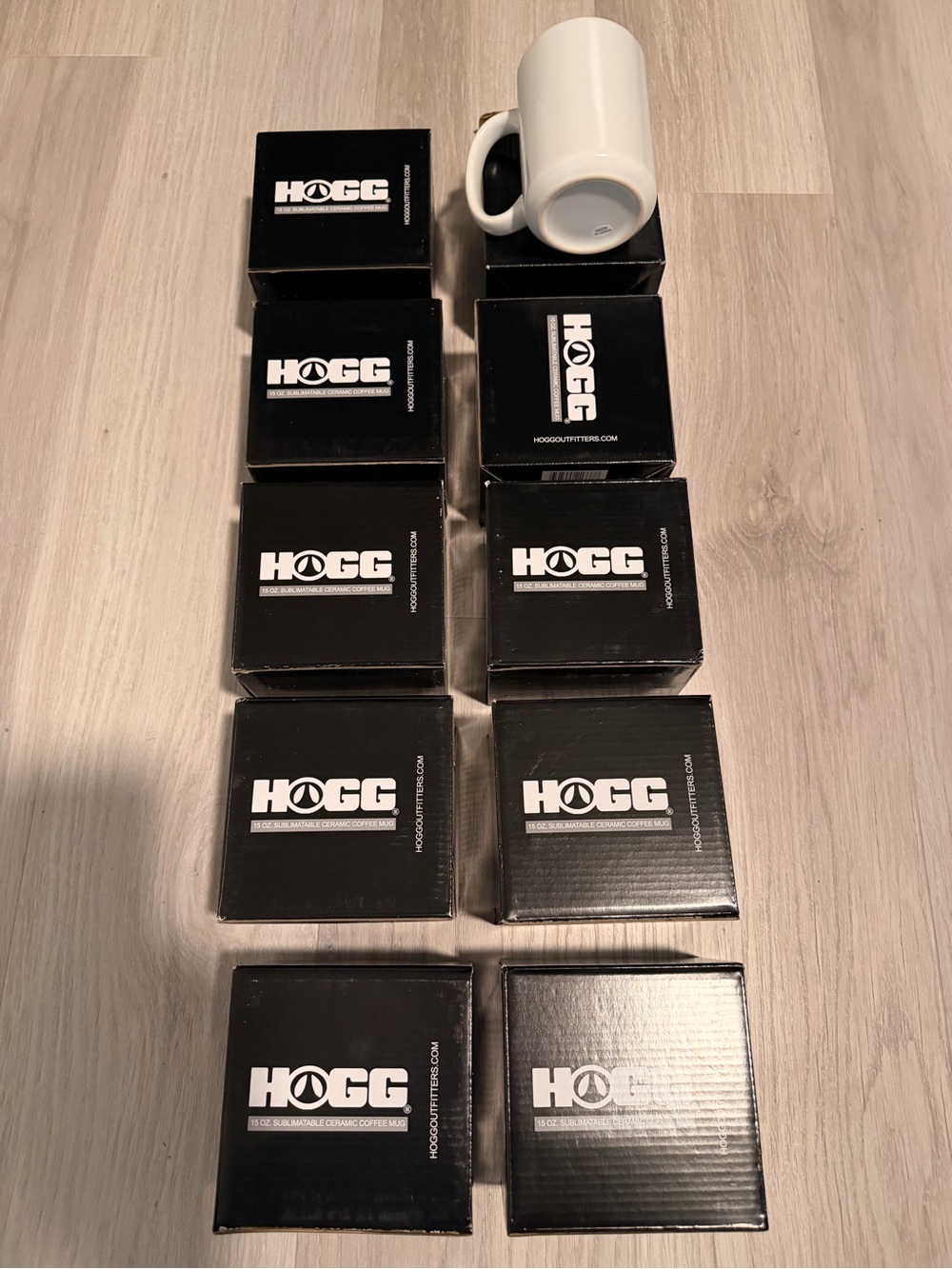 HOGG White Ceramic Coffee Mug - Classic Everyday Sublimation Mugs 10 count 15oz
